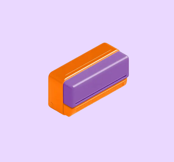 Heating and cooling 3d render